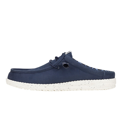 HEY DUDE Shoes Men's Wally Slip Stretch Canvas Navy - 41293-410