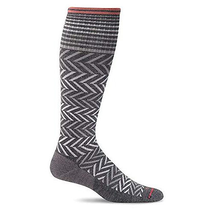 Sockwell Women's Chevron Moderate Graduated Compression Socks Charcoal - SW7W-850