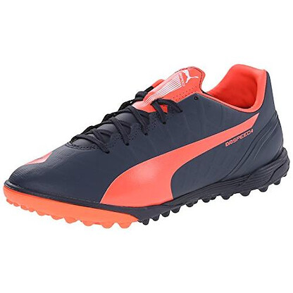 PUMA Men's Evospeed 4.4 Turf Soccer Shoe Total Eclipse/Lava Blast/White - EVOSPEED 4.4