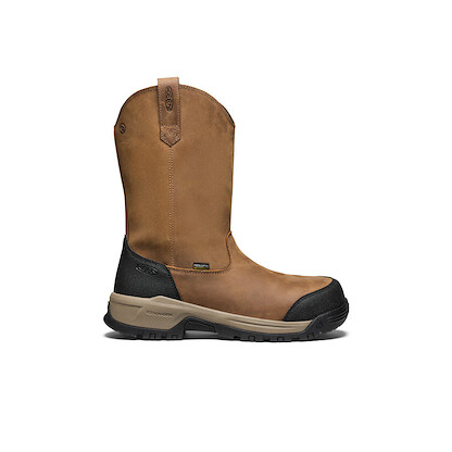KEEN Utility Men's Evanston Soft Toe EH Waterproof Pull-On Work Boot Bison/Black - 1030489