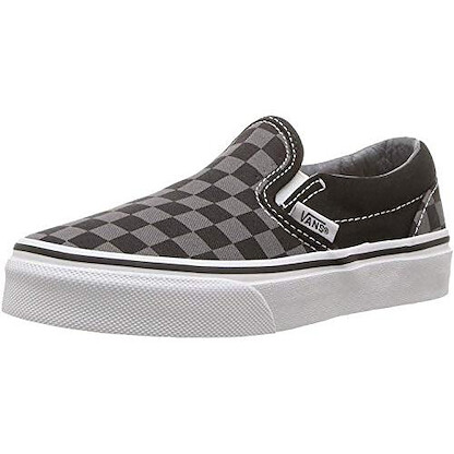 VANS Kids' Classic Slip-On Sneaker Pewter Checkerboard - VN000ZBUEO0