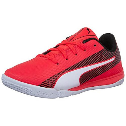 PUMA Unisex Kids' Evospeed Star S Jr Soccer Shoe Red Blast/White/Black