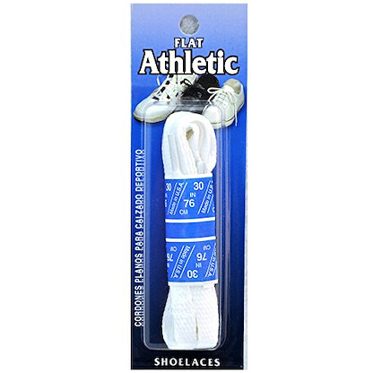 45-inch Replacement Flat Athletic Shoe Laces White (1 Pair) - 45-SPORT WHITE