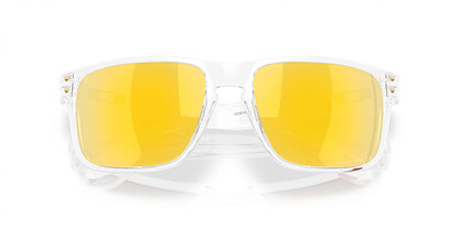 Oakley Men's OO9102 Holbrook Square Sunglasses, Clear/Prizm 24K Polarized, 57 mm