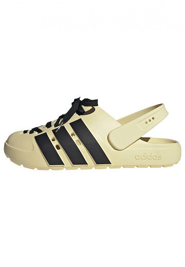 Adidas Unisex Adult Adilette Clog 2.0 Warm Vanilla/Black/Gold Metallic - JR4026