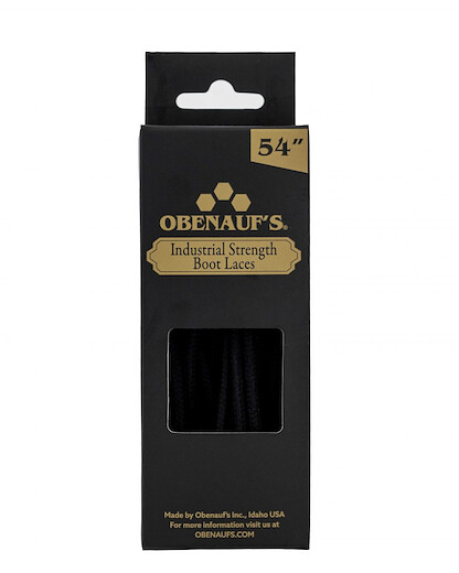 Obenauf's Industrial Strength Boot Laces Black Waxed Round - 54 Inch (1 pair) - 1108-54