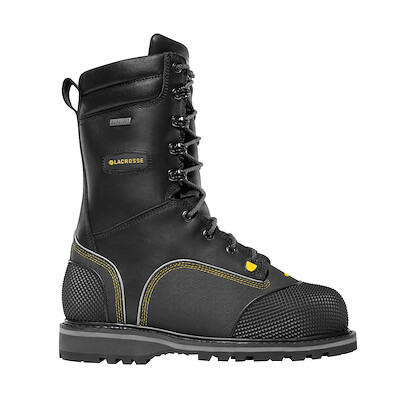 LaCrosse Men's 10" Long Wall Steel Toe Internal Metatarsal Guard Work Boot Black - 552090