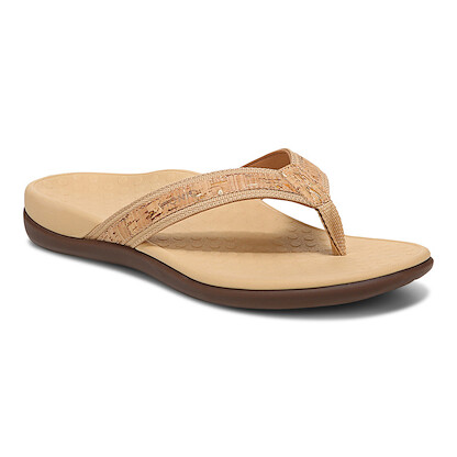 Vionic Women's Tide II Toe Post Sandal Gold Cork - 10000470713