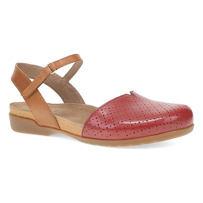 Dansko Women's Rowan Sandal Red Perforated Leather - 6025645300