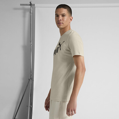 PUMA Men's Essentials Logo T-Shirt (Available in Big & Tall), Alpine Snow Big Logo AH25, Large