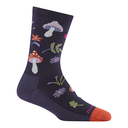 Darn Tough Women's Shroom Bloom Crew Lightweight Socks Blackberry - 6133-BLACKBERRY