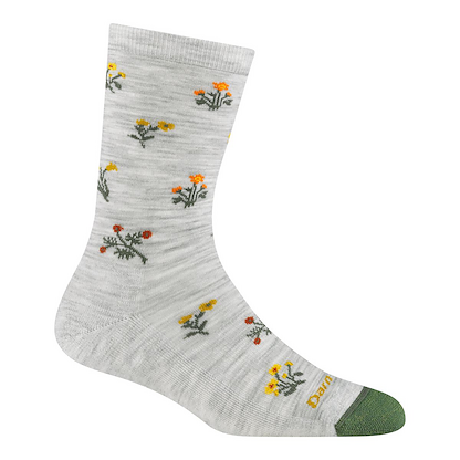 Darn Tough Women's Wildflower Crew Lightweight Lifestyle Socks Ash - 6139-ASH