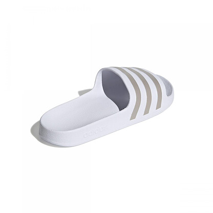 adidas unisex-adult Adilette Aqua Slides White/Platin Metallic/White 7