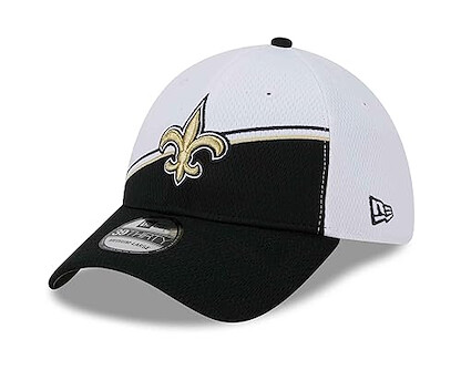 New Era Men's White/Black New Orleans Saints 2023 Sideline 39THIRTY Flex Hat