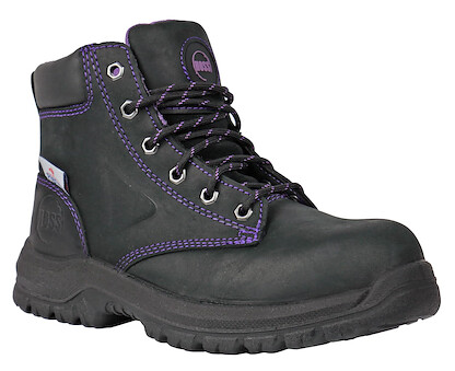 HOSS Women's 6" Vienna Steel Toe Work Boot Black Crazy Horse Leather - 70175
