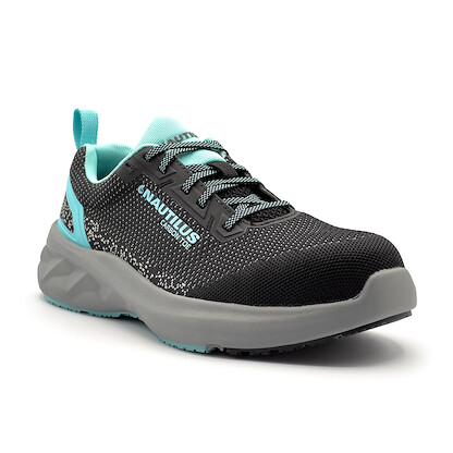Nautilus Safety Footwear Women's Springwater Carbon Fiber Toe EH Work Shoe Black/Aruba Blue - N5200