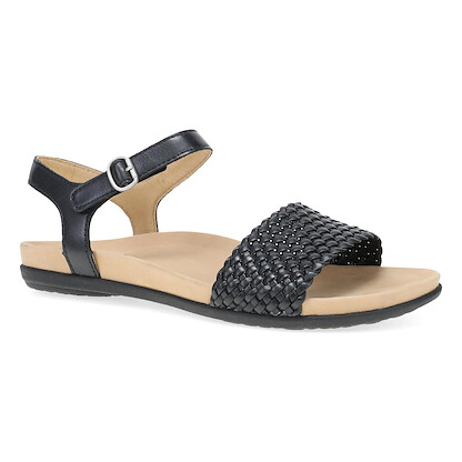 Dansko Women's Jodie Sandal Black Woven Leather - 6224020200