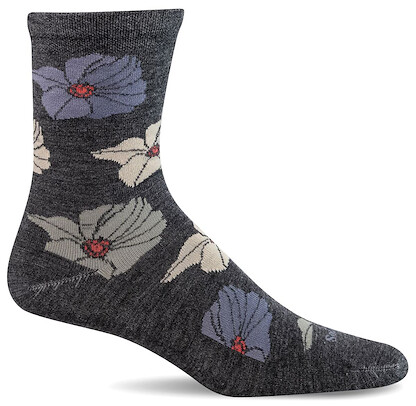 Sockwell Women's Big Bloom Crew Essential Comfort Socks Charcoal - LD191W-850