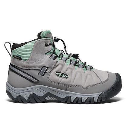 KEEN Unisex Big Kid's Targhee IV Mid Waterproof Hiking Boot Alloy/Granite Green - 1029562