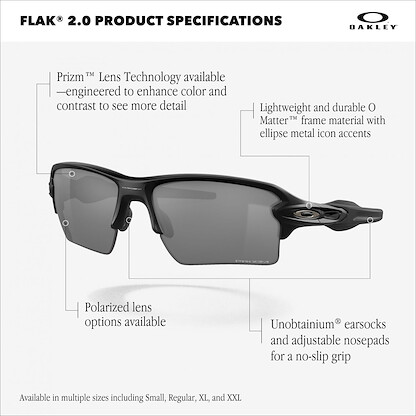 Oakley OO9488 Flak 2.0 XXL Sunglasses, Polished Black/Prizm Golf, 63 mm
