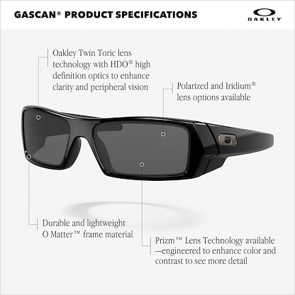 Oakley OO9014 Gascan Sunglasses, Grey Smoke/Grey, 60 mm