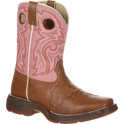Durango Girls' Little Kids' 8" Lil' Durango Tan Lacey Western Boot Tan/Pink - BT287