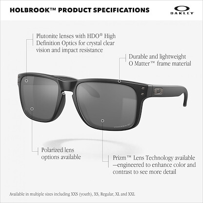 Oakley OO9487 Holbrook XXL Sunglasses, Matte Black/Prizm Grey, 61 mm