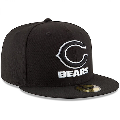 New Era Adult Men NFL Black with White 59FIFTY
