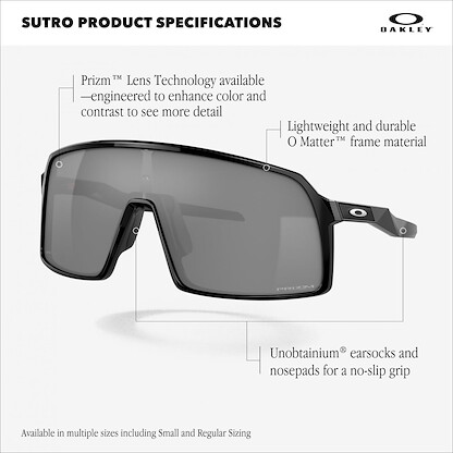 Oakley OO9406 Sutro Sunglasses, Clear/Prizm Ruby, 37 mm