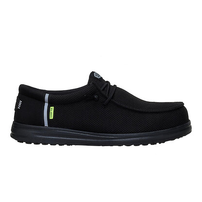 HEYDUDE Wally Work CT Wide Black/Black Size 10, Mens Shoes, Slip-on Loafers, Comfortable & Light-Weight