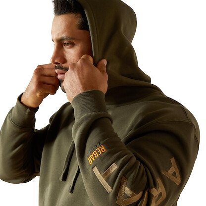 Ariat Rebar Graphic Hoodie, Grape Leaf/Dried Herb, 3X-Large