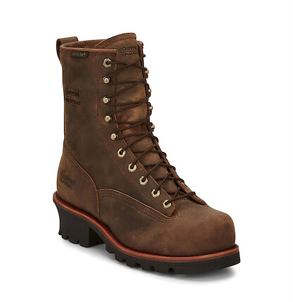 Chippewa Men's 8" Paladin Logger Lace-To-Toe Waterproof Insulated Steel Toe Boot Chocolate Brown - 73103