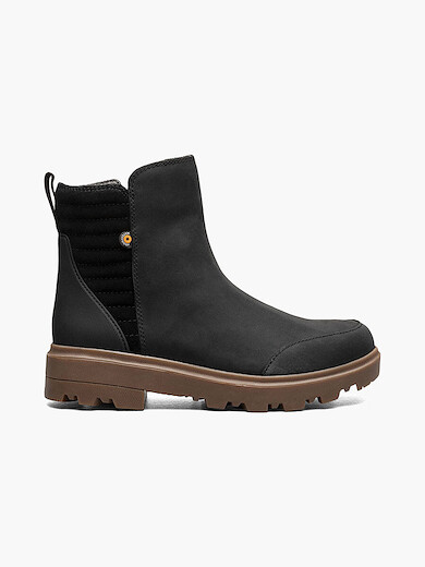 BOGS Women's Holly Zip Leather II Waterproof Boot Black - 73202-001