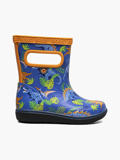 BOGS Unisex Kids Skipper II Dinosaur Jungle Rainboots Blue Multi - 73335I-460