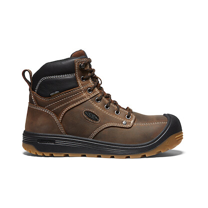 KEEN Utility Men's 6" Fort Wayne Carbon Fiber Toe Waterproof Wedge Work Boot Dark Earth/Gum - 1027100