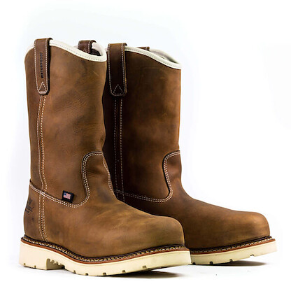 Thorogood Men's 11" American Heritage Steel Toe Waterproof Wellington Work Boot Brown Crazy Horse - 804-3320