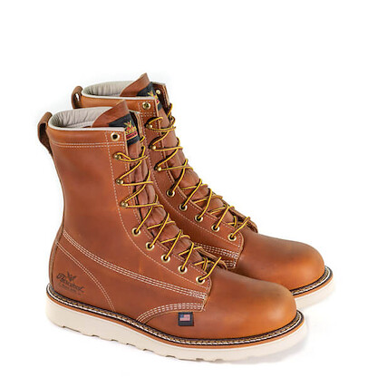Thorogood Men's 8" American Heritage 8" Plain Toe MAXWear Wedge™ Soft Toe Work Boot Tobacco - 814-4364