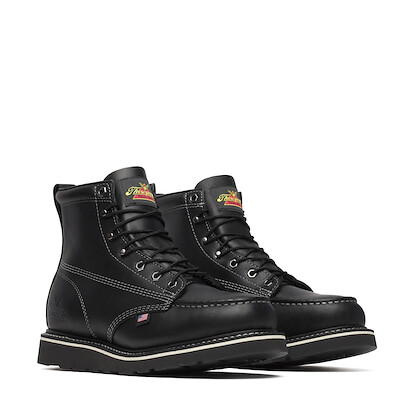 Thorogood Men's 6" American Heritage Midnight Series Soft Toe EH Work Boot Black - 814-6206