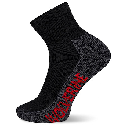 Wolverine Men's Steel-Toe Cotton Quarter Socks Black (2 pairs) Size Large - WWM40002Q2B2001-BLACK