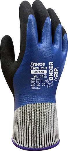 Wonder Grip Unisex Freezer Flex Plus Glove Blue - WG-538