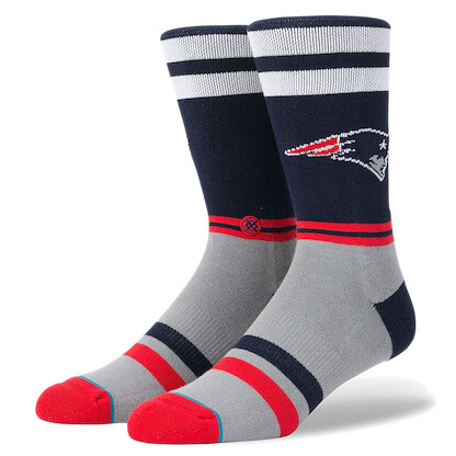 Stance Men's NFL Team Socks (L (9-12), NVY-Navy - Patriots)
