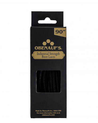 Obenauf's Industrial Strength Boot Laces Black Waxed Round - 90 Inch (1 pair) - 1111-90