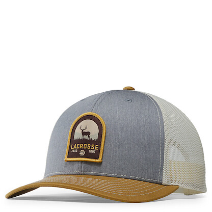 LaCrosse Unisex Booner Mulie Trucker Hat Heather Gray/Amber - 918637