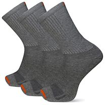Merrell Unisex Cushioned Cotton Crew Socks Gray Heather (3 pairs) - MEA33564C3U2001-GRAYH