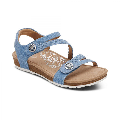 Aetrex Women's Jillian Braided Quarter Strap Sandal Denim - SC493W