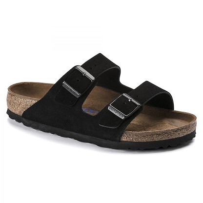 BIRKENSTOCK Unisex Arizona Soft Footbed Black Suede (regular width) - 0951321