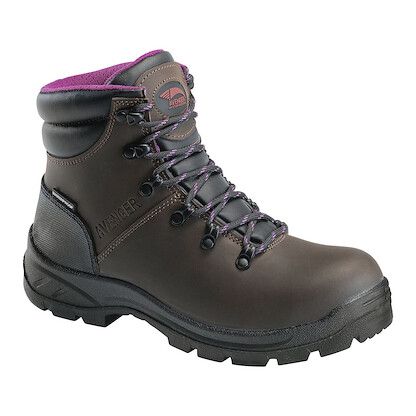 Avenger Women's 6" Builder Steel Toe EH Work Boots Brown - A8125