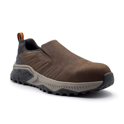 Avenger Men's Summit Trail Composite Toe ESD Slip Resistant Slip-On Work Shoe Dark Brown - A8804