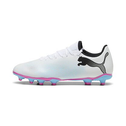 PUMA Men's Future 7 Play Firm/Artificial Ground Soccer Cleats White/Black/Pink - 10772301