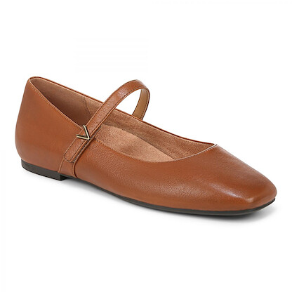 Vionic Women's Alameda Mary Jane Tan  Leather - I8661L5202